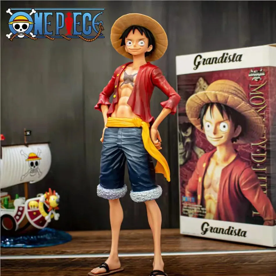 28cm One Piece Anime Figure Confident Smiley Luffy Three Form Face Changing Action Figurine Dolls PVC Model Toy Collection Gifts