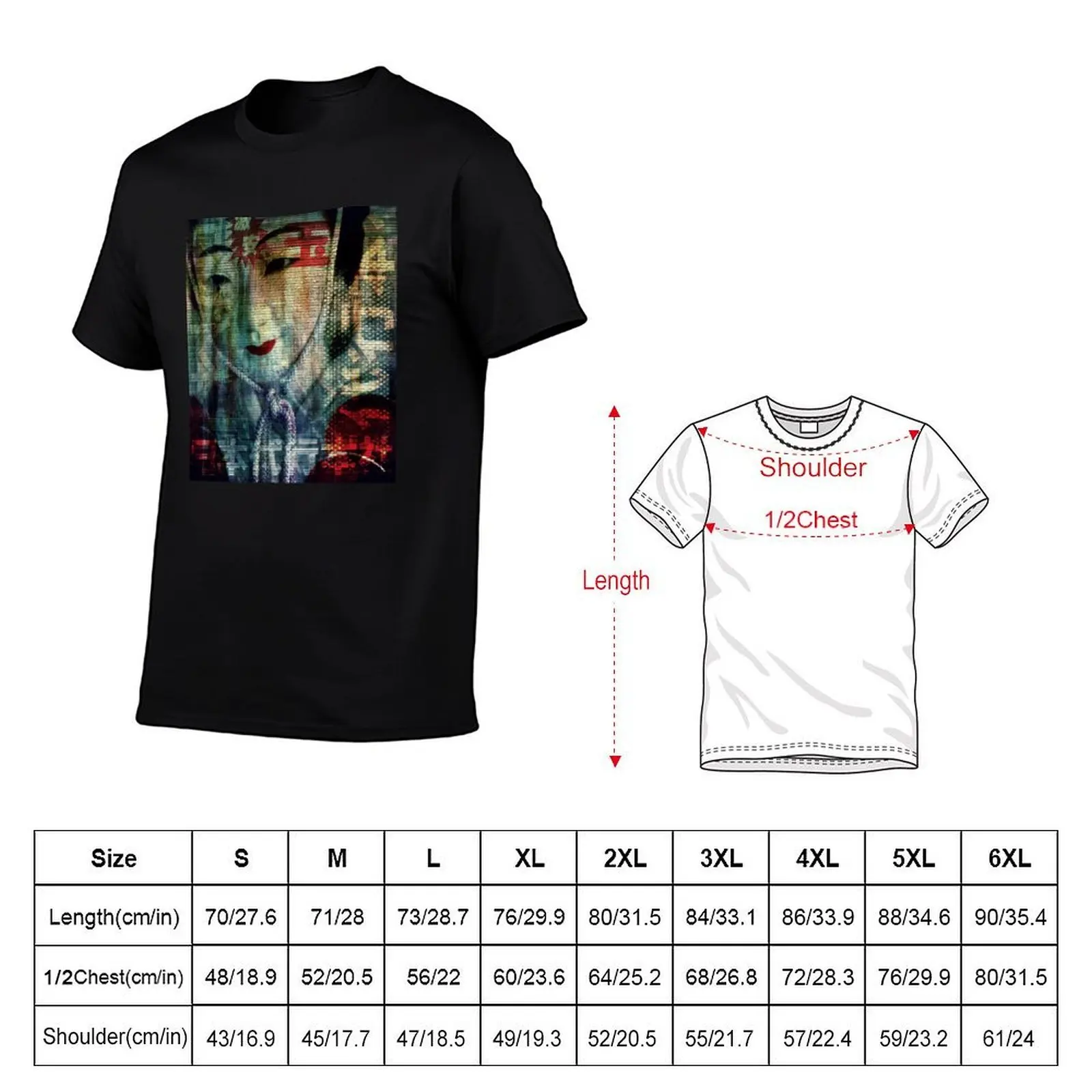 Futuristic Geisha T-Shirt oversize t-shirts man Louboutins mens t shirts pack