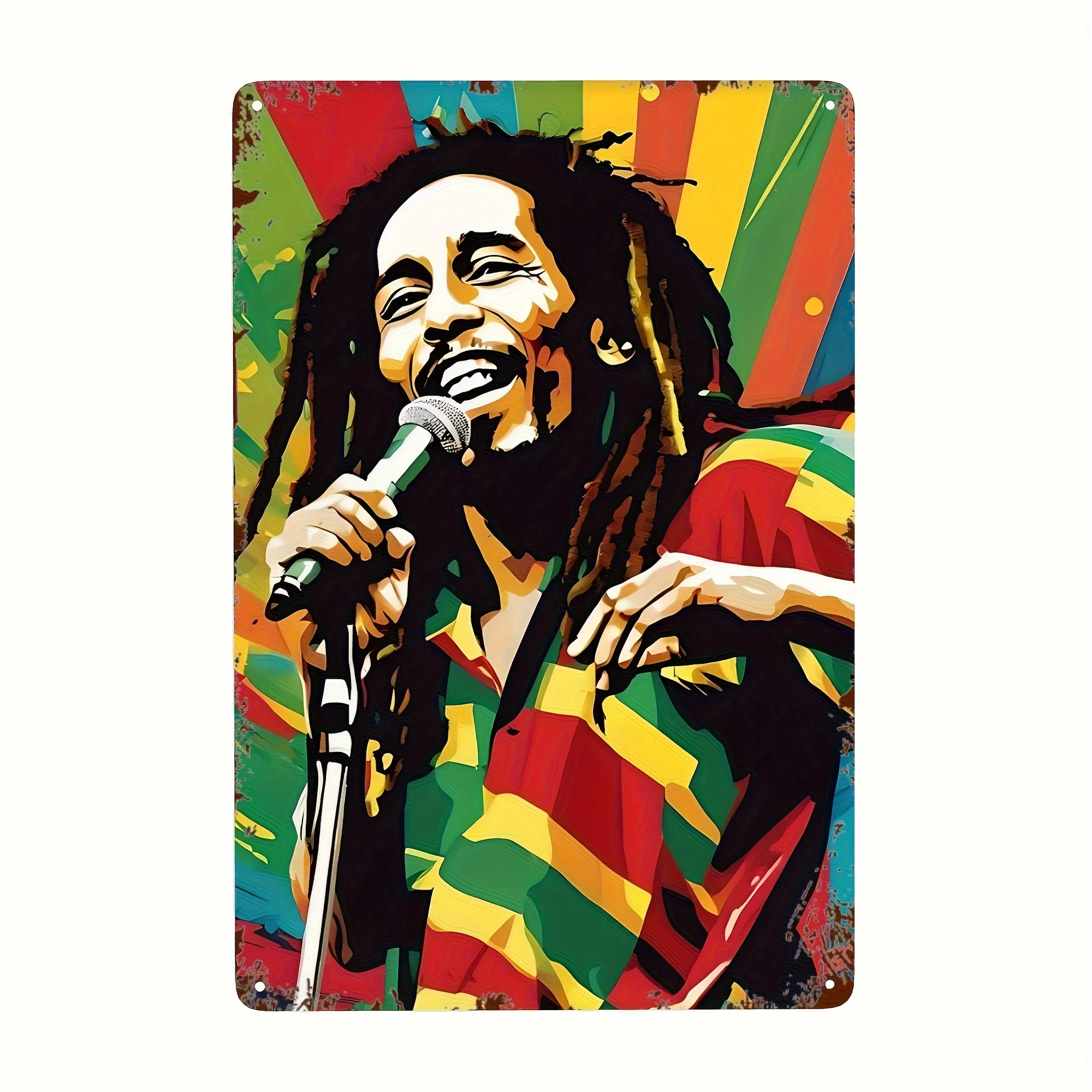 

1pc Reggae Musician Metal Tin Sign, Vintage Style Iron Wall Art, Waterproof Weather Resistant,Easy Installwith Pre-Drilled