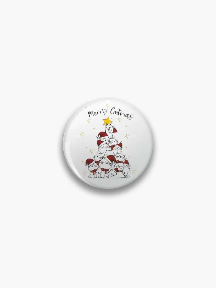 Merry Catmas Christmas Tree Cats Cat Lover Gift Pin Buttons Brooches Pin Jewelry Accessory Customize Brooch Fashion Lapel Badges