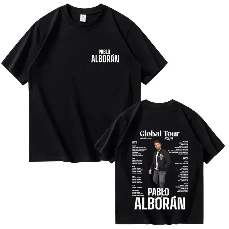 2025 streetwear cantante Pablo Alborán Global Tour tee ropa para hombre harajuku tshrit High Street moda gran oferta tshrits de gran tamaño