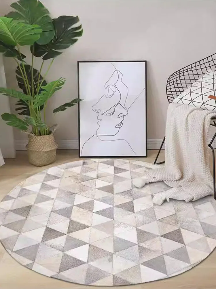 

Настроить лоскутный любой размер круглый ковер из натуральной воловьей кожи гостиная ковер из телячьей кожи спальня современный роскошный коврик