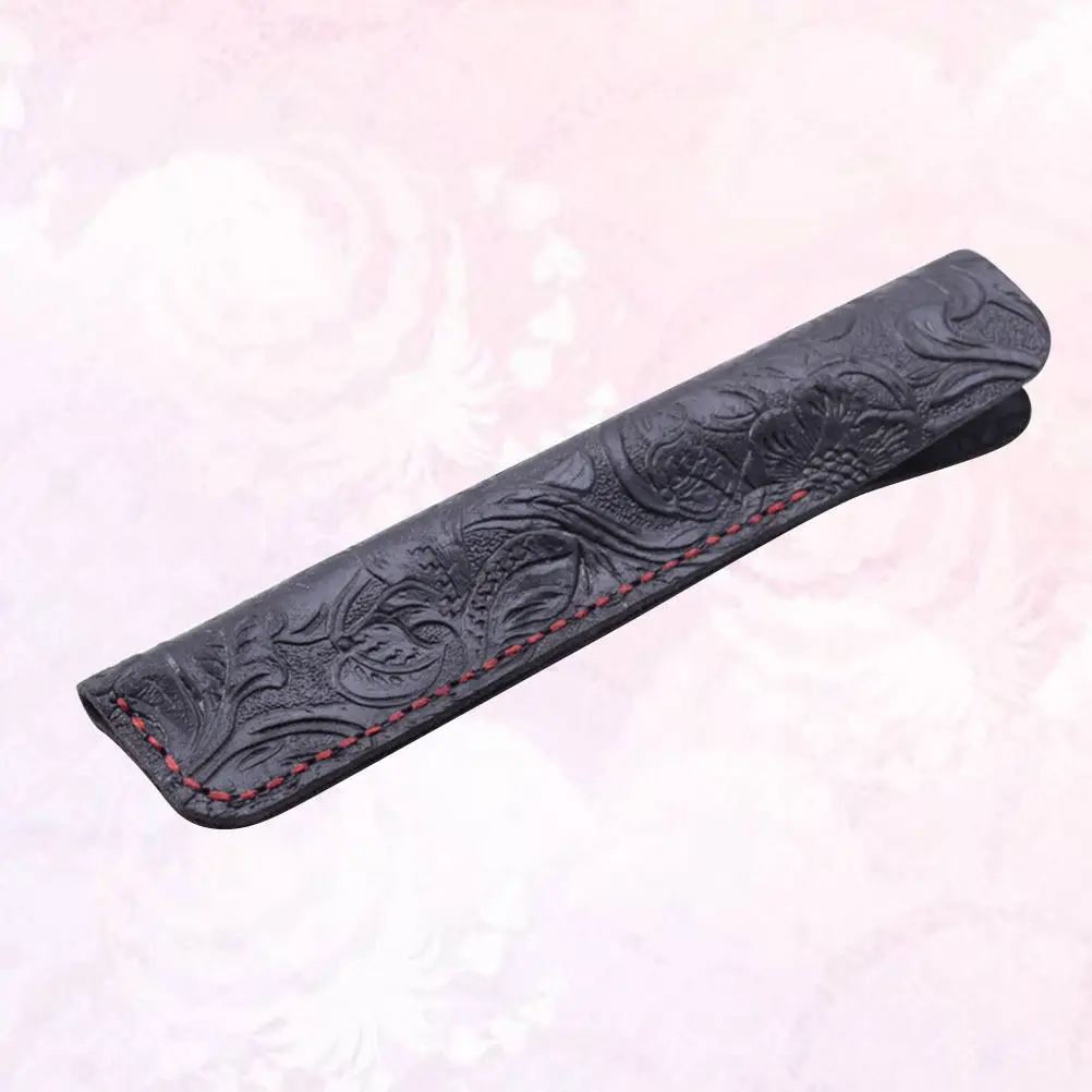 Pen Case Holder Handmade Black Carving Multi Pens Pouch Suitable for Students Office Workers Pen Protective Sleeve Cover