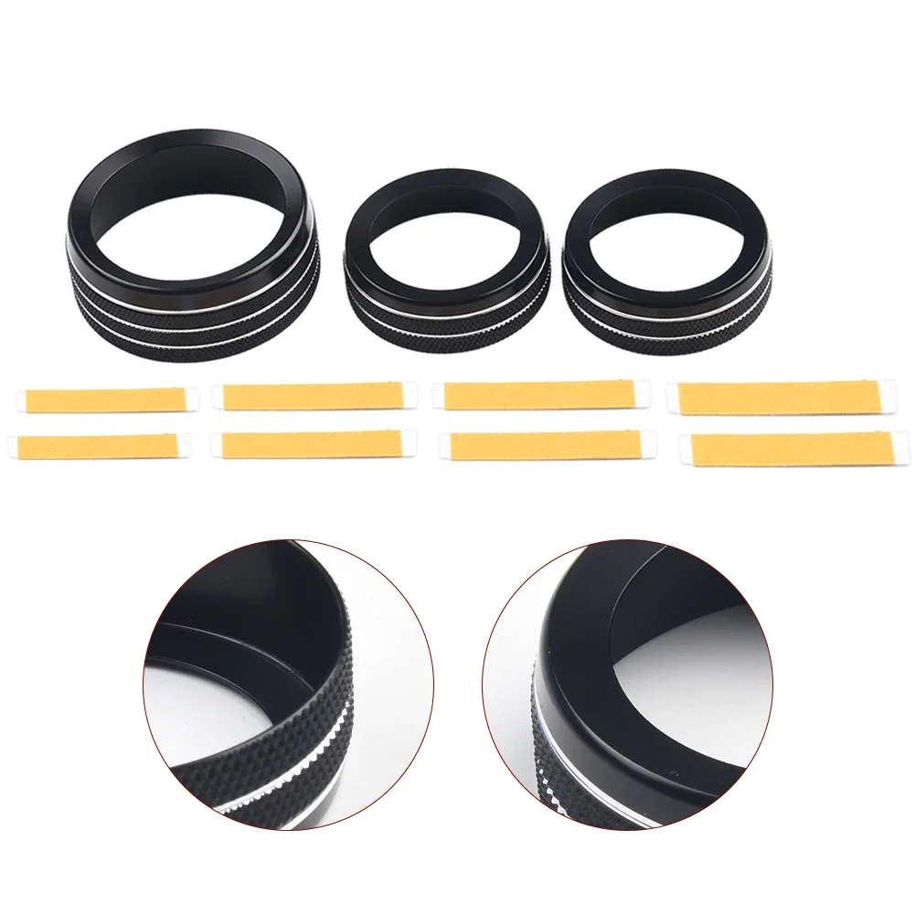 

Transform Your For Grand Cherokee's Interior with Black Aluminum Climate Volume Turn Knob Ring Cover (2014 2021)