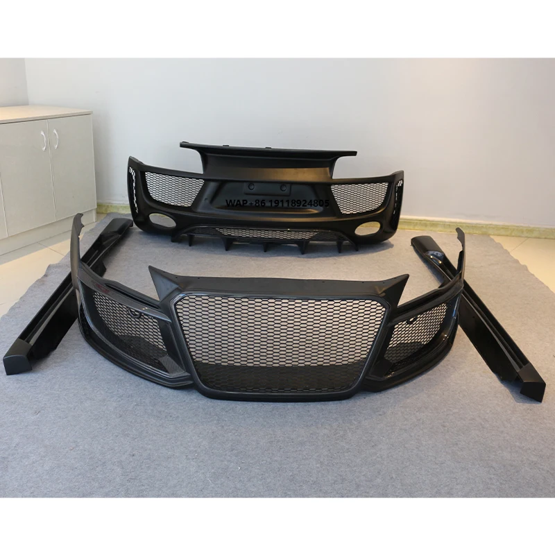 

Car Upgrade Front Rear Bumper Side Skirt New BodyKit with Fog Light for 2017-2019 R8 Harman Style OUER Bolt-On