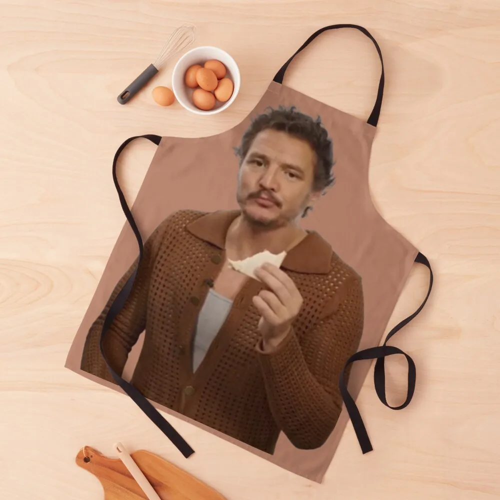 Pedro Pascal Eating a Sandwich / Toast Meme Apron kindergarten teacher Women's Dress Funny Household Items Useful Apron