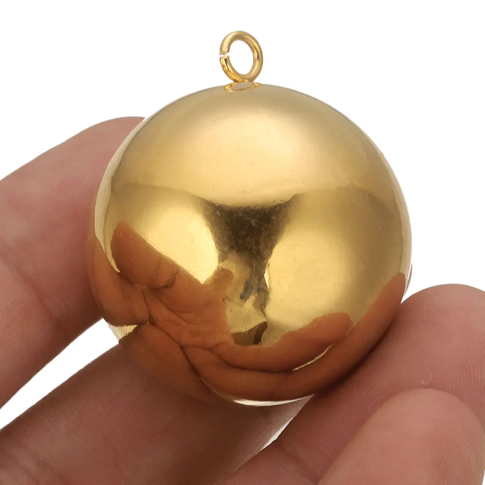 

4pcs Stainless Steel 30mm Large Hollow Ball Round Charms Pendants for Necklaces Making DIY Jewelry Earring Bracelet Accessories