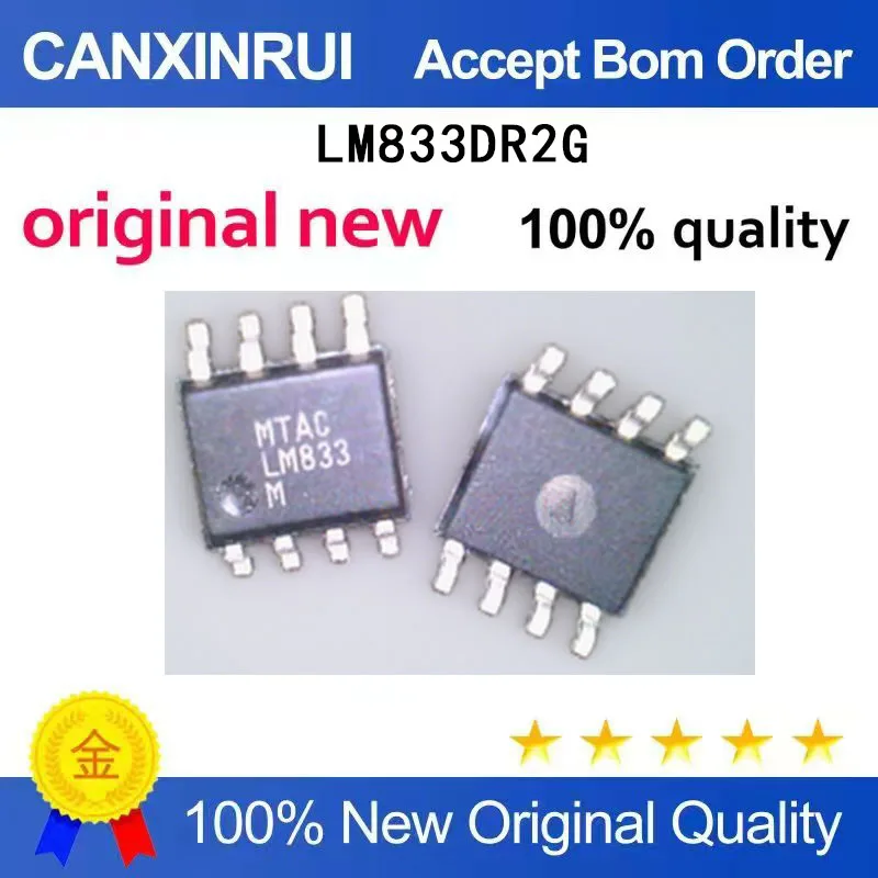 (5-100 Pieces)Brand new original LM833DR2G LM833 SOP8 surface mount package ON audio amplifier in stock
