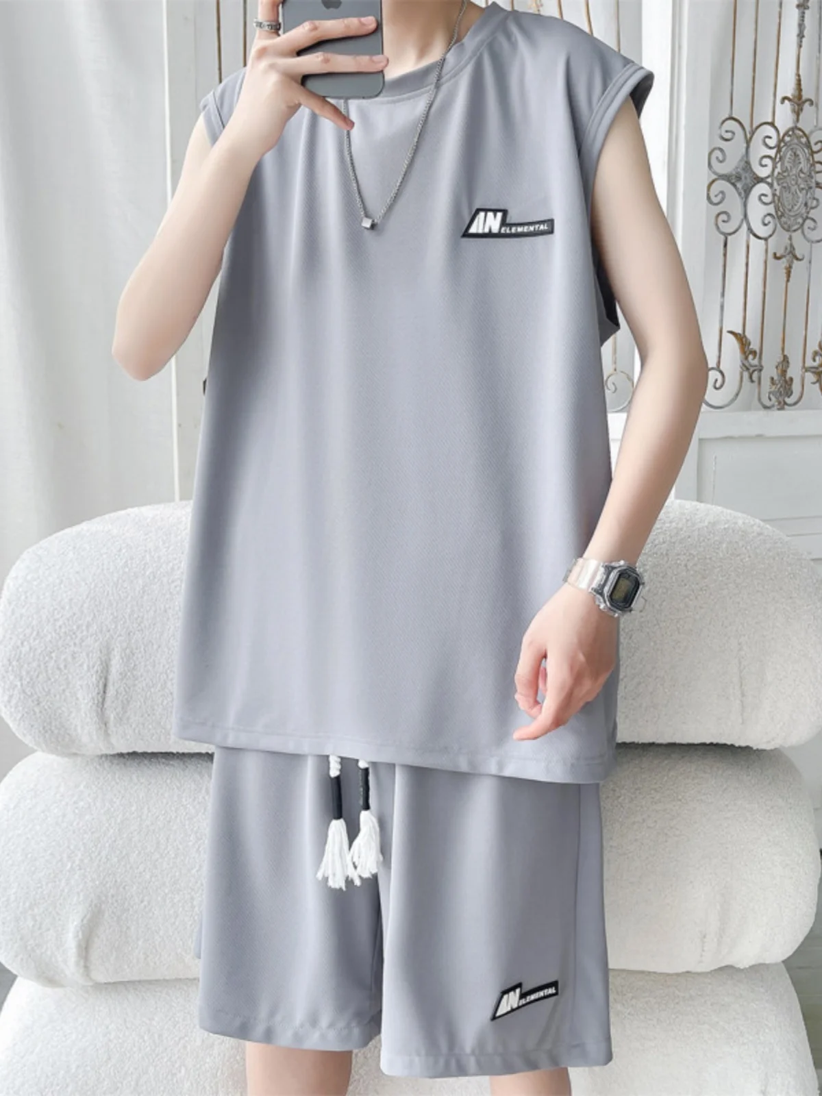 ice-silk-vest-set-men's-summer-thin-loose-casual-ort-sve-pants-two-piece-set-american-baskeall-sports-oulder-pad