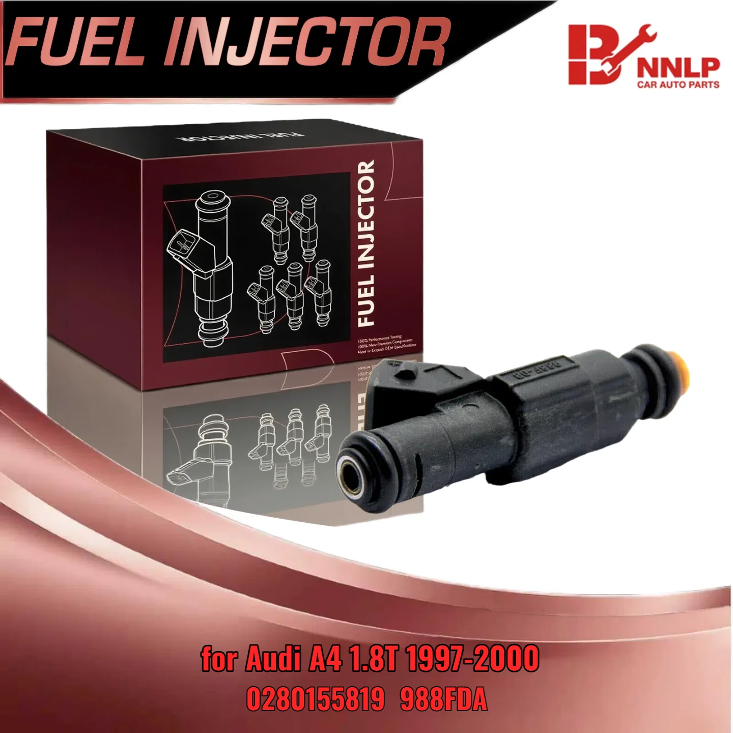 

Engine Injector For Audi A4 18T 1997 1998 1999 2000 0280155819 988FDA
