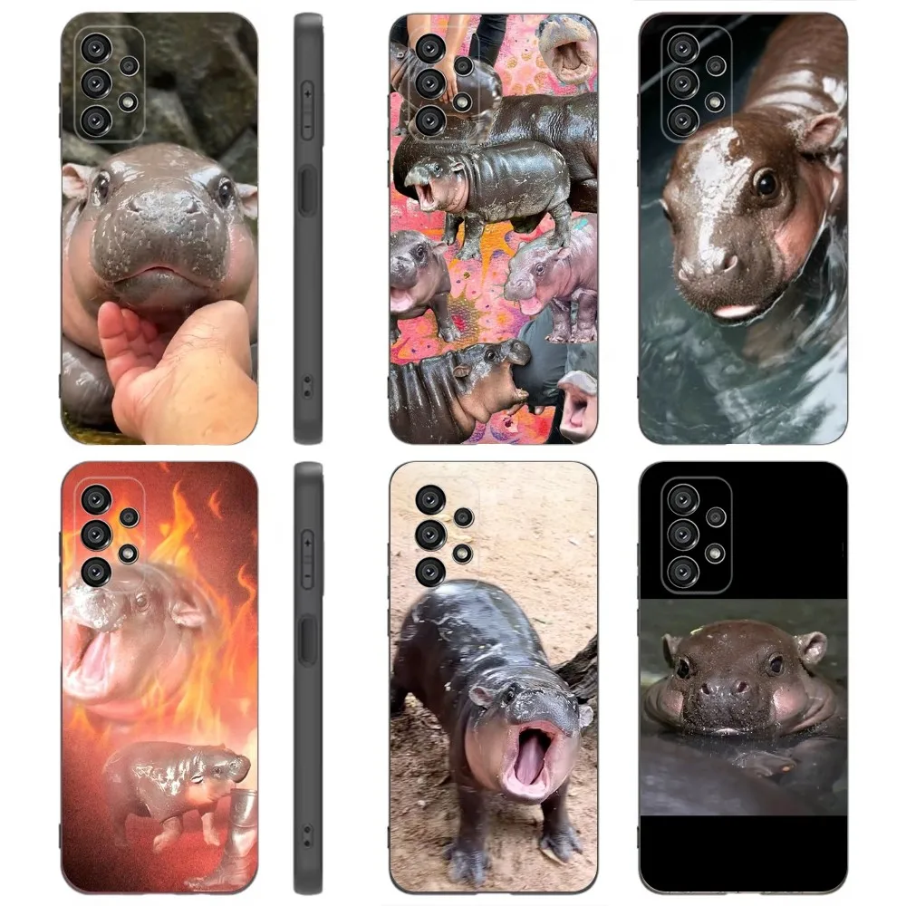 

Moo Deng Phone Case For Samsung Galaxy A91,A80,A73,A72 ,A71,A53A52,A32 ,A31A22,A21s,A20,Black Cover