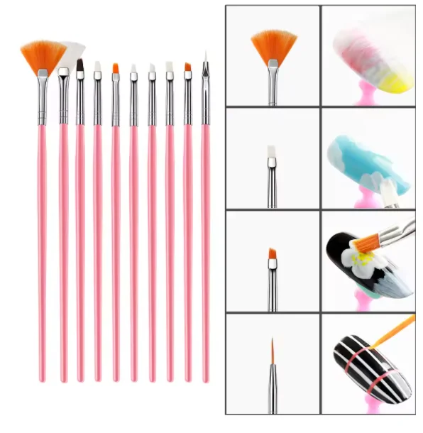 Kit de pinceaux de dessin pour Nail Art, 15 pièces, poudre liquide acrylique, sculpture, brosse de Gel de manucure, outils de beauté pour Salon de manucure
