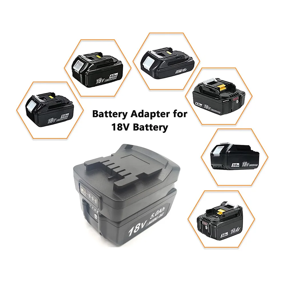 Adapter baterii 1 szt. do akumulatorów litowych Metabo 18V, adapter do elektronarzędzi Metabo serii HPT, akcesoria zamienne