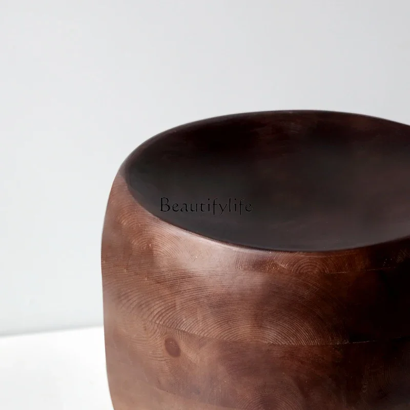 02 ls 18Log edge few round wooden piers creative solid wood piers decorative stool