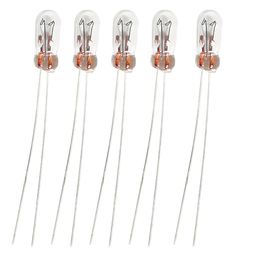 5pcs T3 14V 0.56W Car Interior Light Professional Bulbs Audio Gear Indicator Instrument Transparent Glass Light Accessories