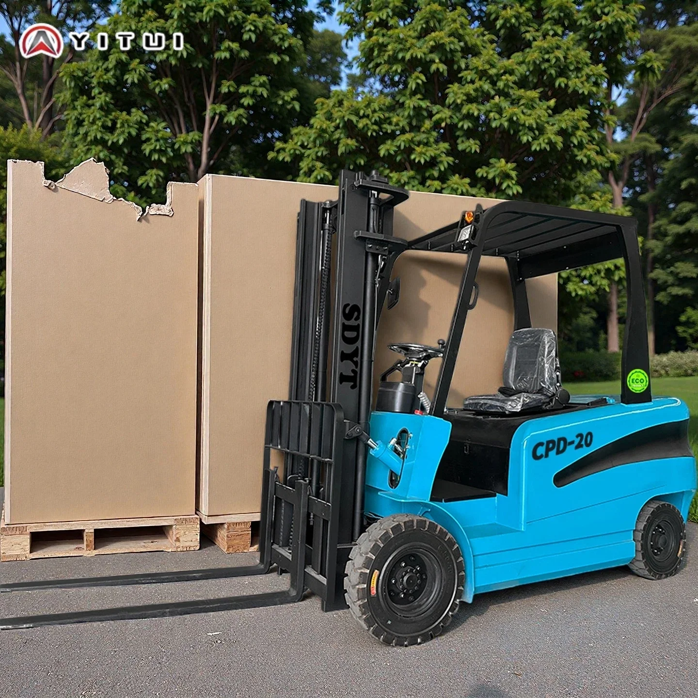 2000kg高容量電動フォークリフトACドライブCE 6.5mリフト港湾取扱用カスタマイズ2.0トン電動フォークリフト