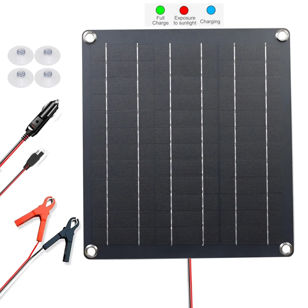High-Efficiency Flexible Solar Panel Kit with 12V Battery Charger 10A Controller for RV Yacht Boat Off-Grid Power