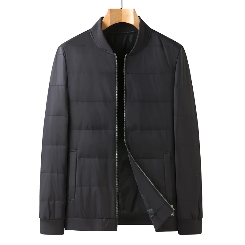 Oversized XL-8XL Lightweight Duck Down Jackets 2025 Autumn Winter Solid Color Loose Puffer Coats Windproof Padded Tops Clothing