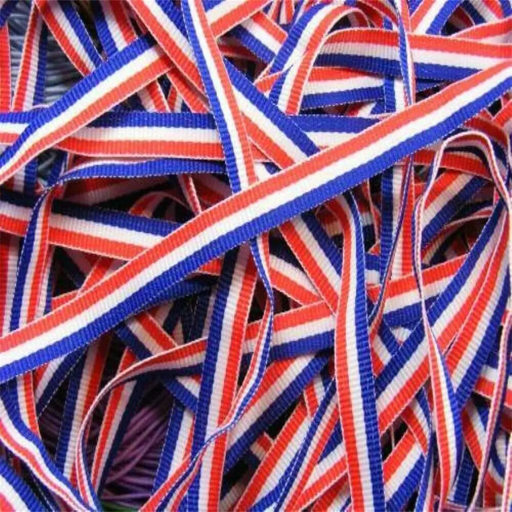 DIY Accessories Webbing Grosgrain Stripe Red White and Blue Queens Jubilee 25mm Wide Ribbon Tri Colours