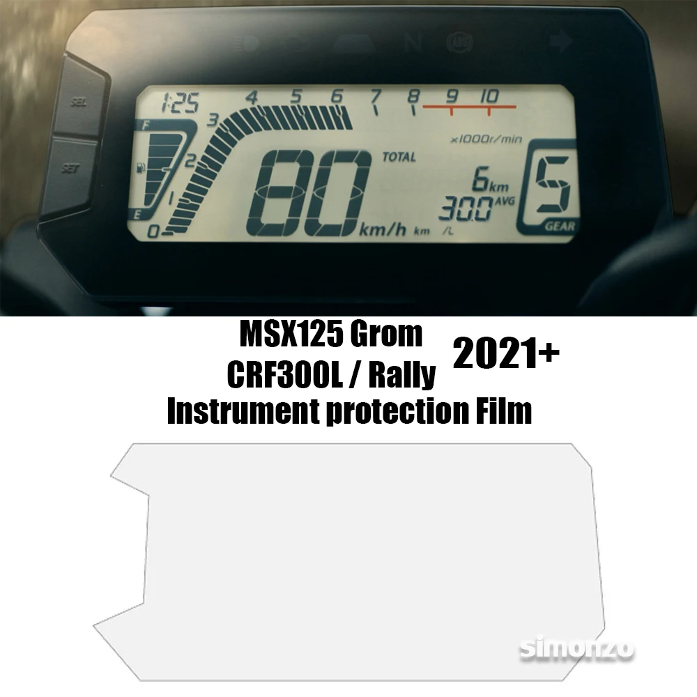 MSX125 Msx125 Grom Dashboard Screen Protector For Honda MSX125 Grom CRF300L Rally 2021+ Screen Protector Scratch Protection Film