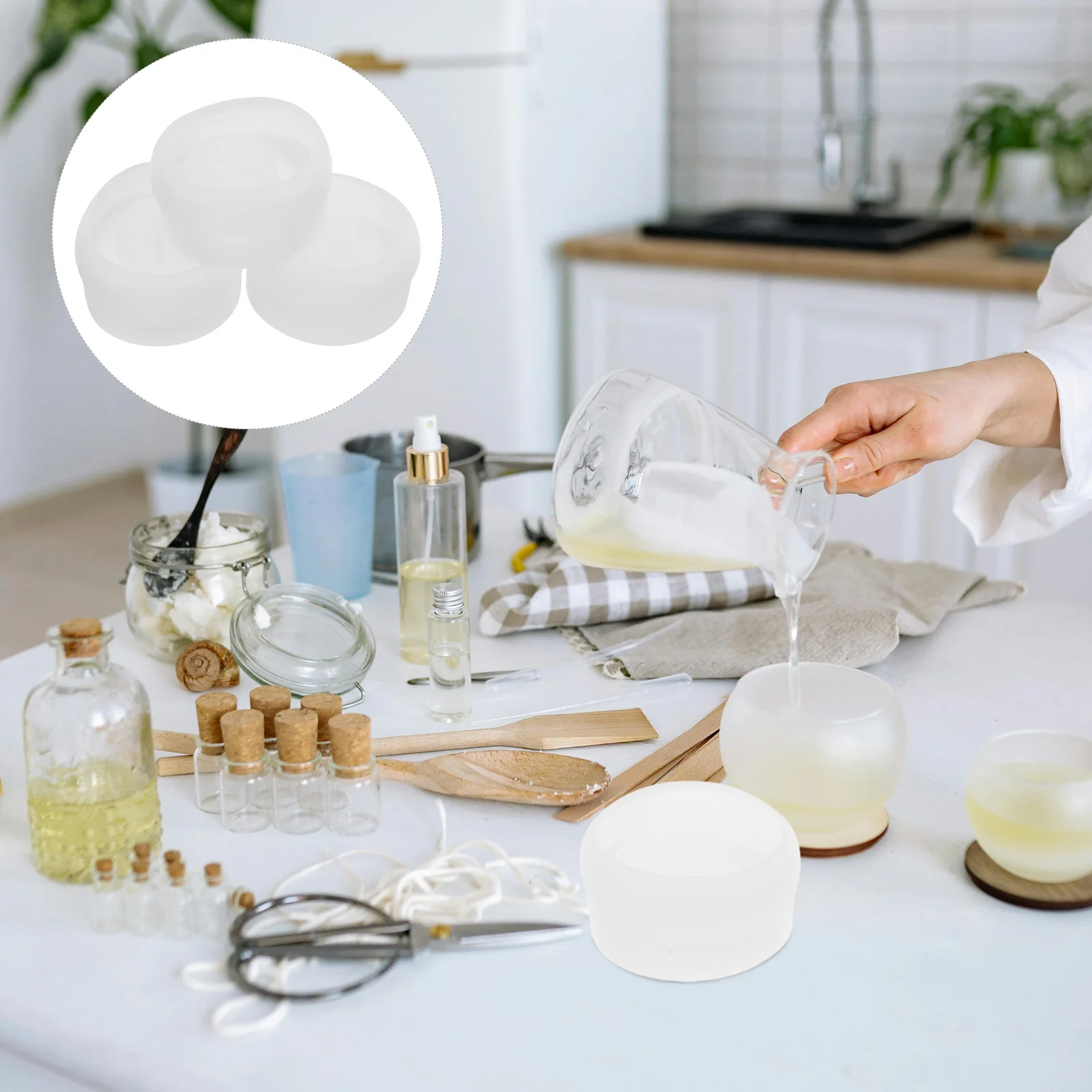 

3pcs Creative Candlestick Molds Irregular Bubble Shape Silicone Resin Wax Gypsum Concrete Diy Craft Holder Home Decor