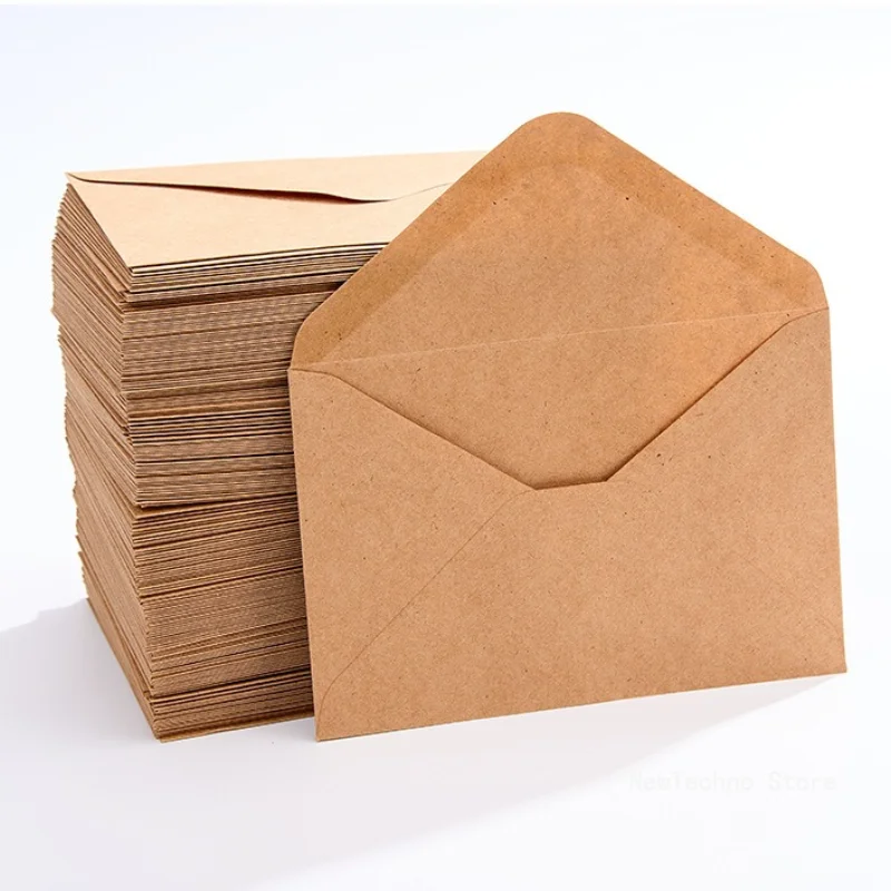 10 قطعة 105x155 مللي متر كرافت براون مغلفات ورقية دعوات الزفاف الأعمال المورد بطاقة بريدية Giftbox التعبئة والتغليف تخزين القرطاسية