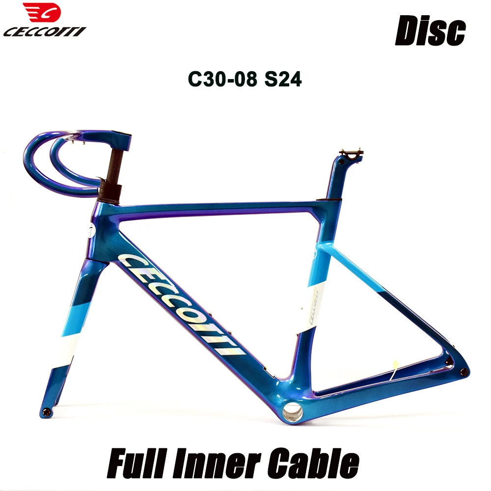

CECCOTTI Brand RF30 Model Disc Brake Road Bike Frame Full Hidde Cable Design And T47BB Bicycle Frameset Carbon Frame