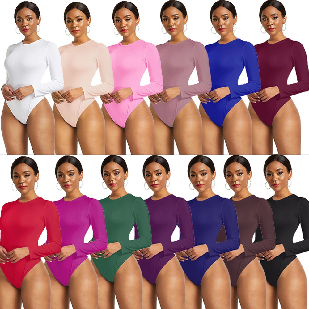 White Black Blue Pink Top Women's Winter Clothing Cheap Items T-shirt Fall Outfits Long Sleeve Pullover Sweatshirt Tee Bodysuit