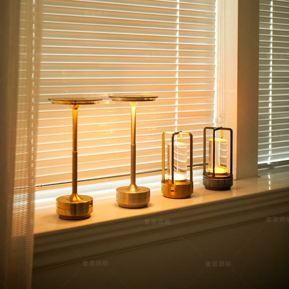 โคมไฟตั้งโต๊ะแบบสายชาร์จเจ็ดสีแบบรีโมทคอนโทรล RGB โคมไฟตั้งโต๊ะแบบญี่ปุ่น ambientec แบบสัมผัส USB Bar KTV