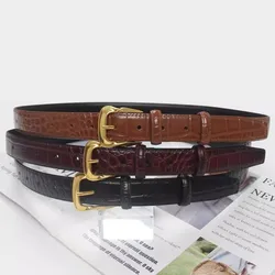 Women's Fashion Vintage Genuine Leather Corset Female Cummerbund Coat Waistband Dress Decration Narrow Belt J446