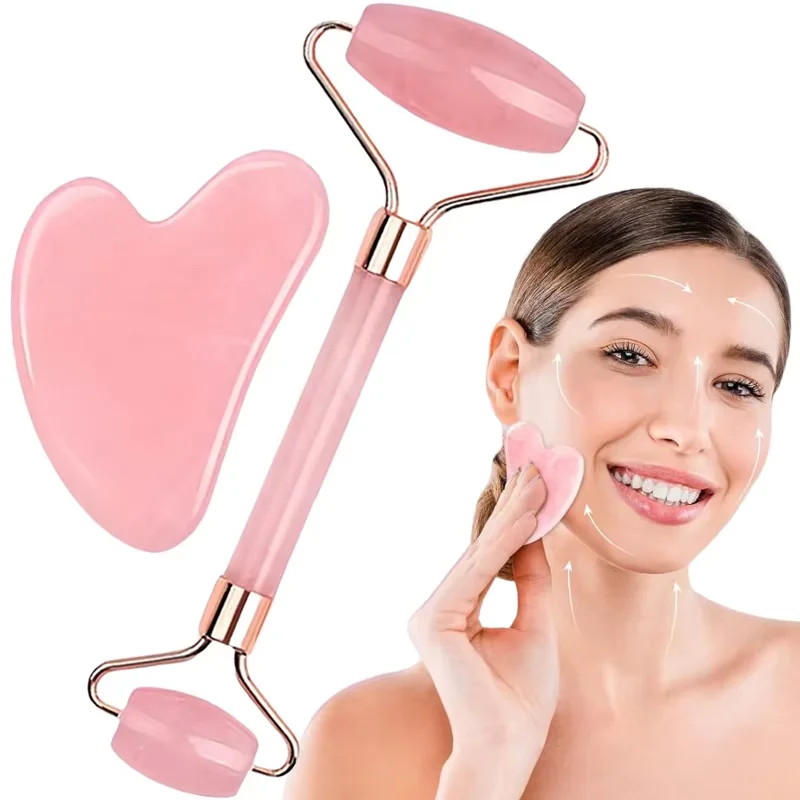 

Face and Eye Scraping Tool Set Double Headed Roller Massage Scraping Board Universal Beauty Scraping Stick for Body and Face