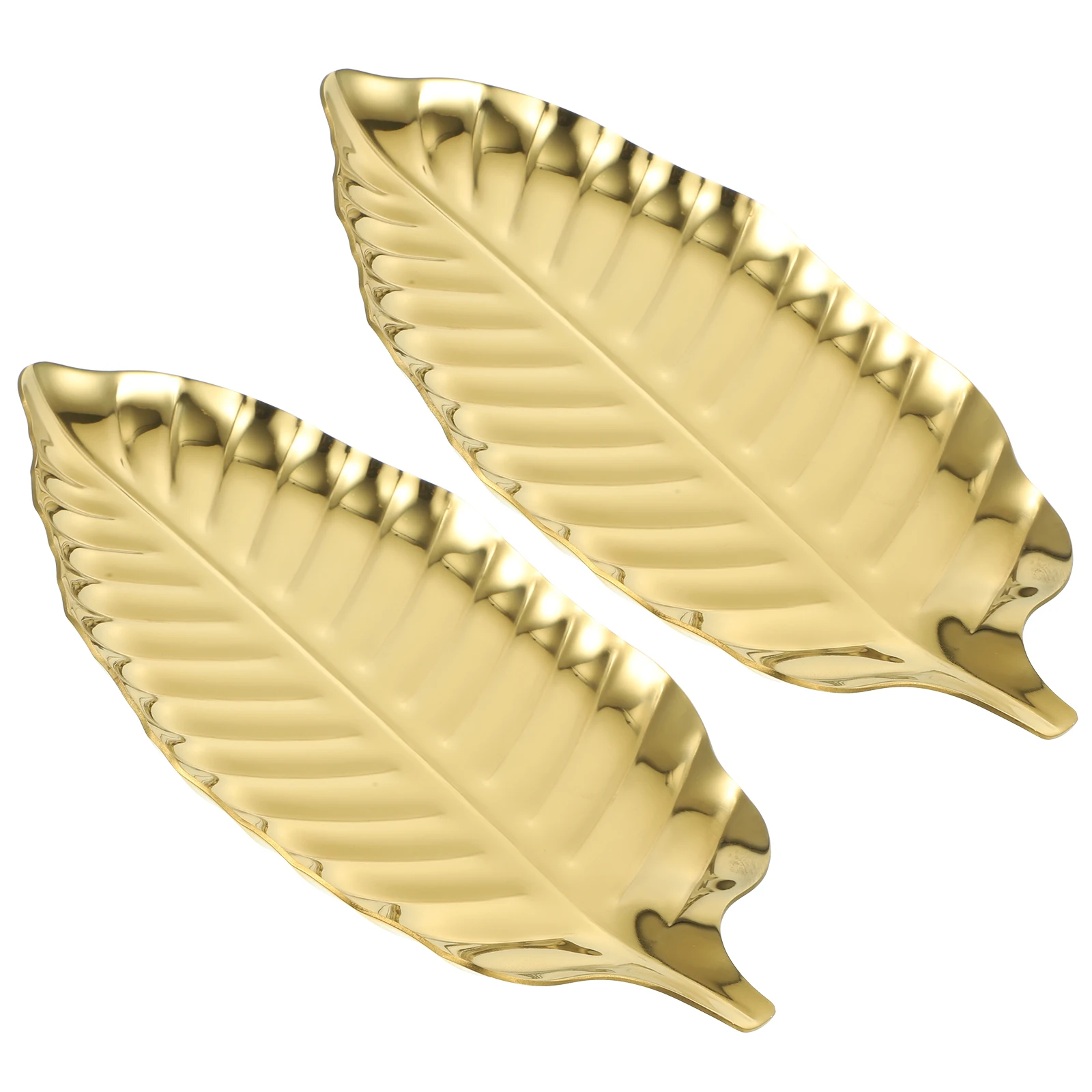 

2 Pcs Leaf Shape Tray Fruit Snack Plate Storage Decorative Jewelry Leaf Storage Plate Dish Retro Kitchen Tabletop