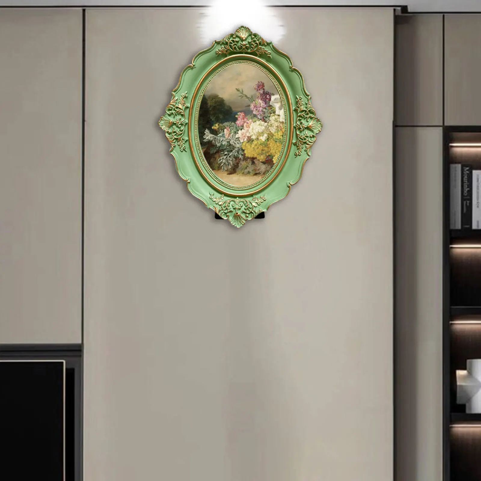Vintage ramka na zdjęcia owalna antyczna elegancka barokowa ramka na zdjęcia do sypialni blat przedpokój ściana wisząca Home Decor — zdjęcie 4