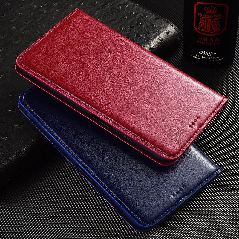Crazy Horse Genuine Leather Case For Redmi Note 7 8 8T 9 9S 10 10S 11 12 13 14 15 Pro + Plus Phone Wallet Cover Cases