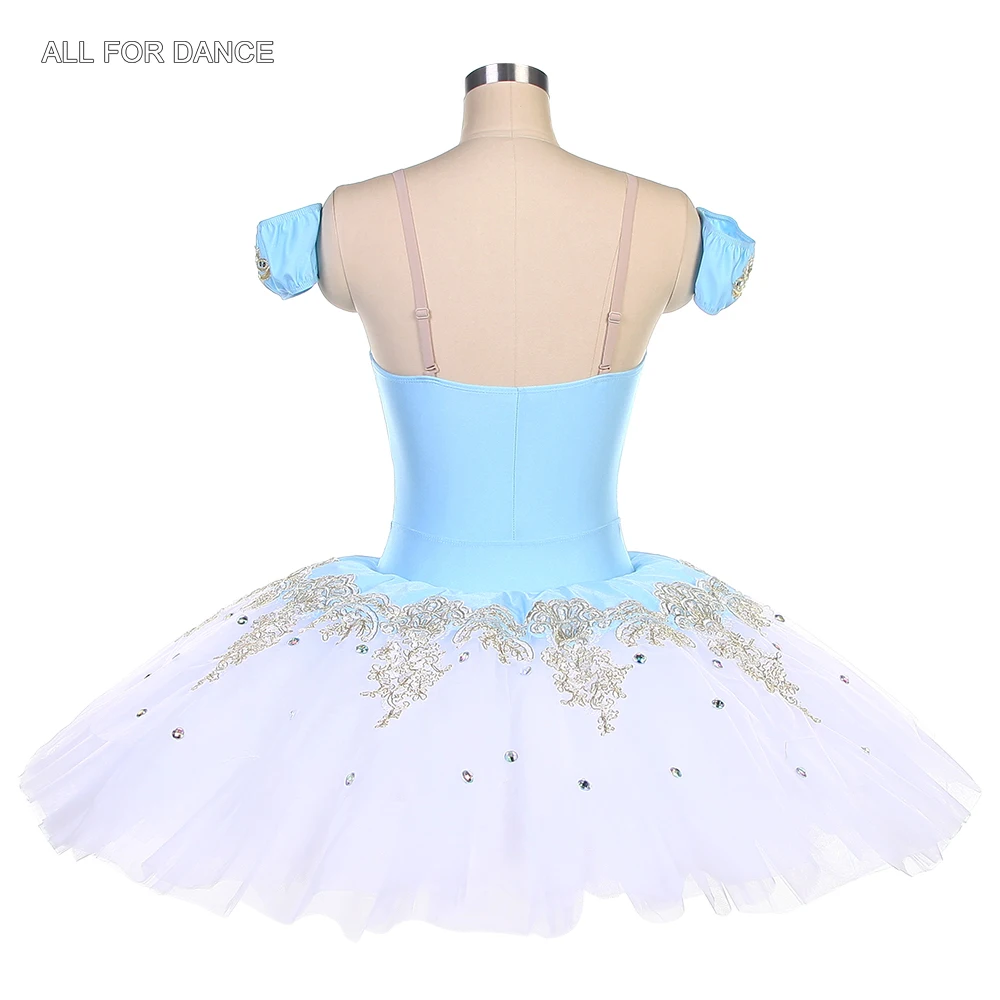 BLL528 Tutù di balletto pre-professionale in spandex azzurro cielo per ragazze e donne Costumi di tutù di ballerina per spettacoli teatrali