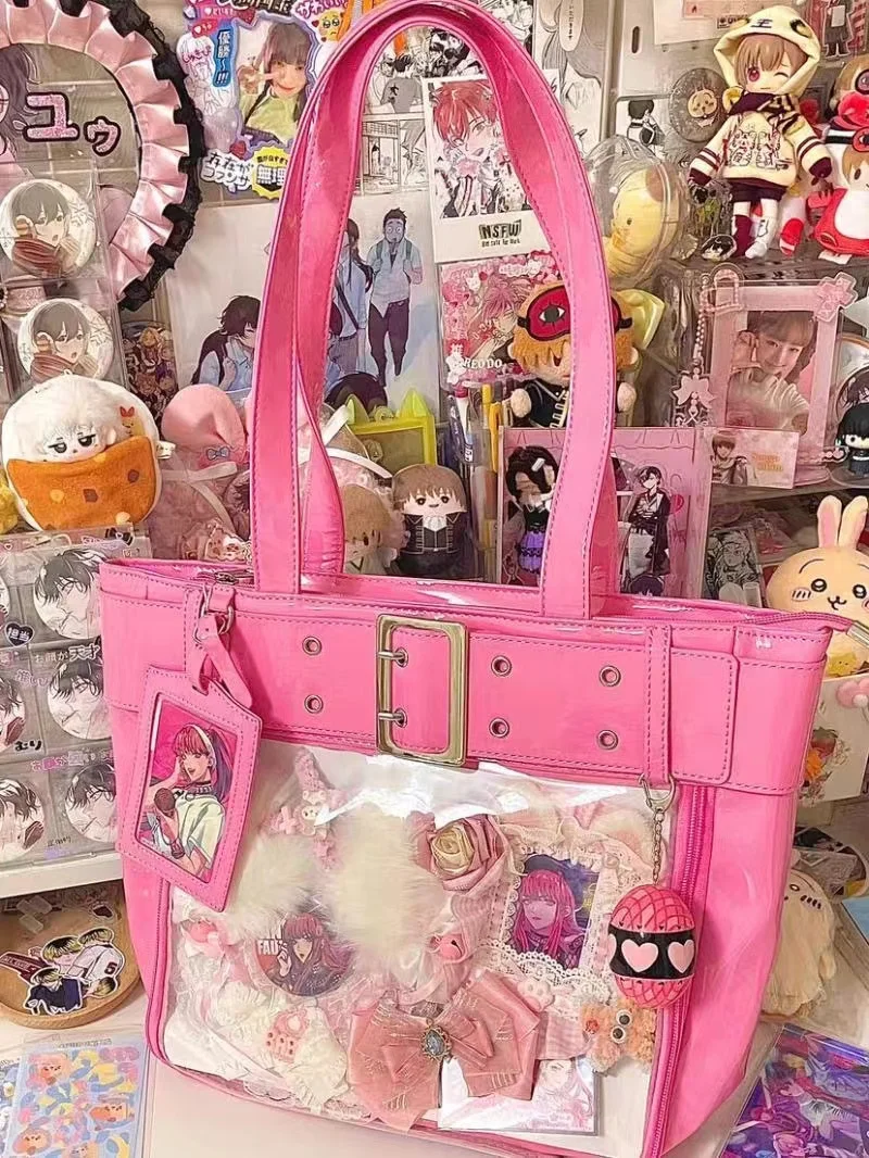 Bolso de hombro con lazo Kawaii para mujer, bolsos con estampado de flores de hadas, dulce Y2k, moda estética elegante, bolso para axilas, Color de contraste