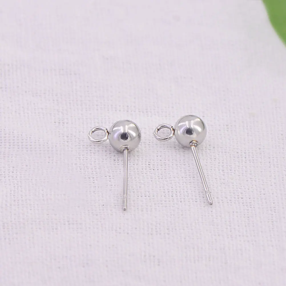 

100 Pcs Stainless Steel DIY Earring Accessories Earrings Studs Round Jewelry Making Tool