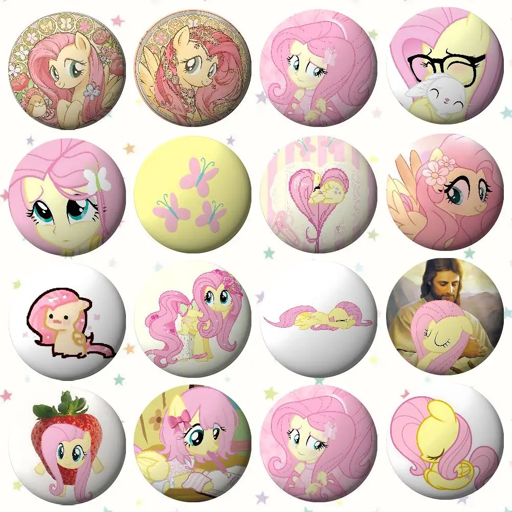Niedliche F-fluttershyS Kawaii Anstecker Weichmetall-Button-Pin Brosche Metallabzeichen Individueller Schmuck Accessoires Hut Tasche Revers