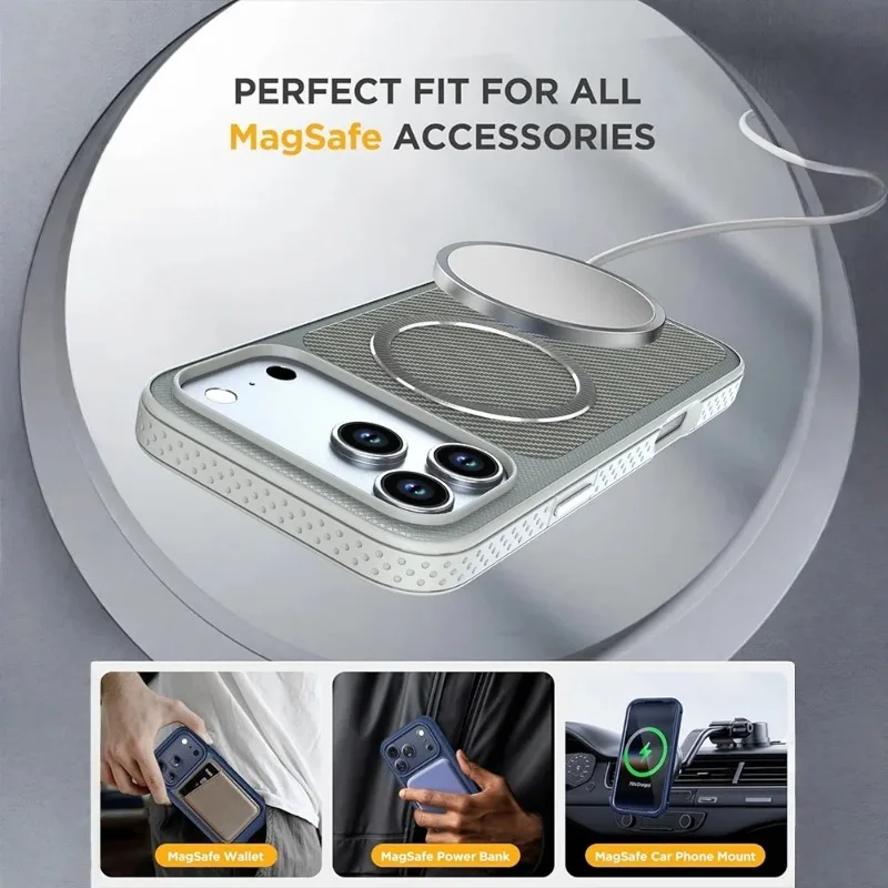 New Carbon Fiber Texture Magnetic Phone Case for IPhone 18 17 16 15 14 13 Pro Max Armor Protection for Magsafe Shockproof Cover view 5