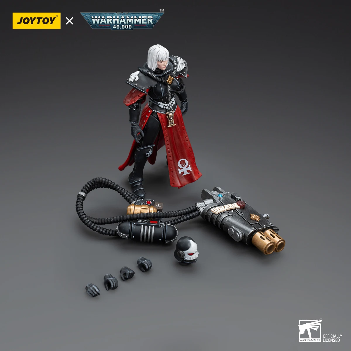 Joytoy warhammer 40k figura de ação adepta sororitas retribuidor com multi-melta escala 1:18 anime modelo brinquedo presente