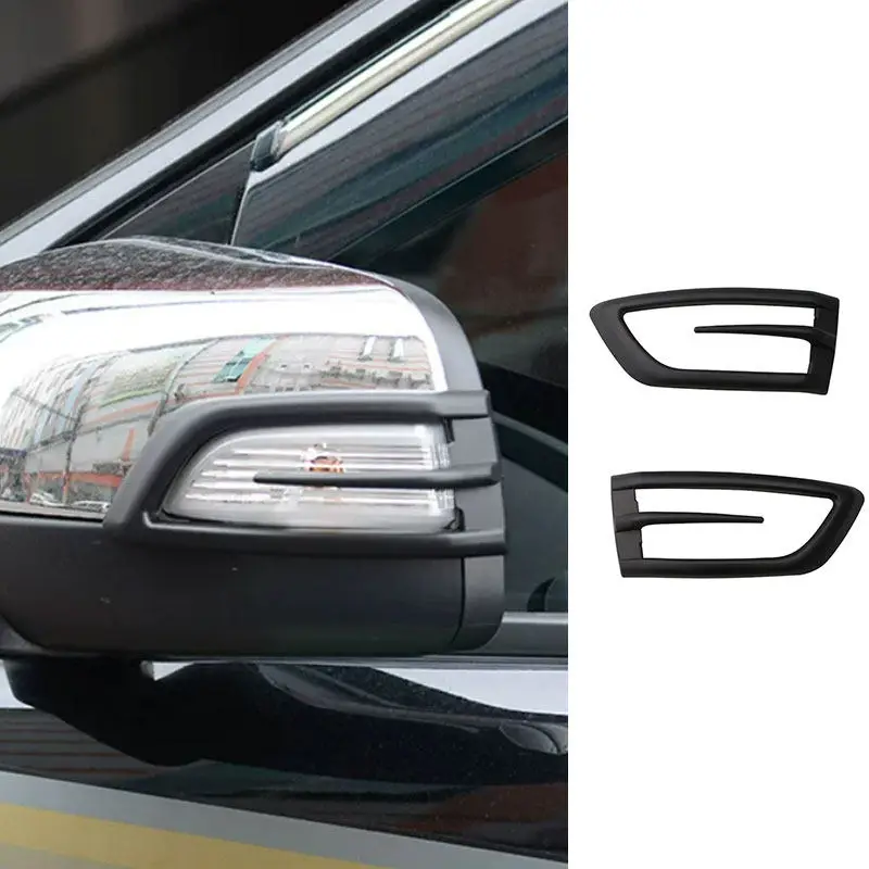 

For Ford Ranger 2012-2021 T6 T7 T8 ABS Plastic Car Accessories Side Rearview Mirror Turn Signal Light Frame Trim Matte Black