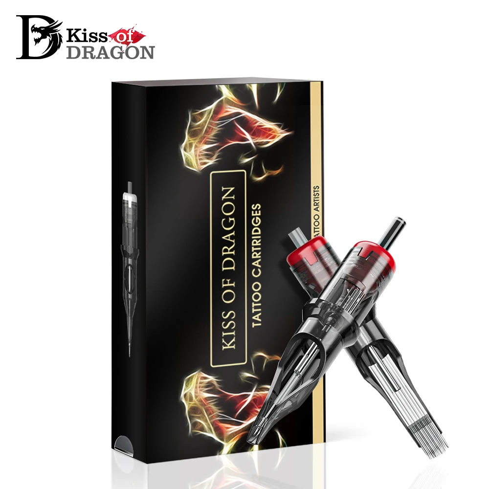 

Kiss Of Dragon DB 20pcs Tattoo Cartridge Needle Round Liner Disposable Sterilized Safety Permanent Makeup Tattoo 01rl 03rl 05rl