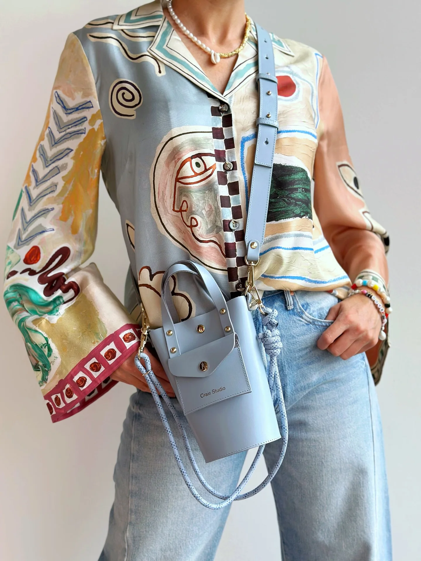 Women 100% Silk Cartoon Print Single Breasted Long Sleeve Blouse Or Ankle-Length Pants