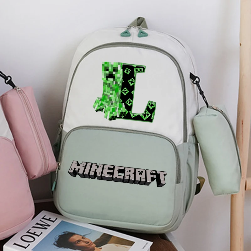 Mochila Escolar Cartoon 44x30CM para Estudantes, Grande Capacidade com Estojo para Lápis, Bolsa de Armazenamento de Material Escolar, Presente