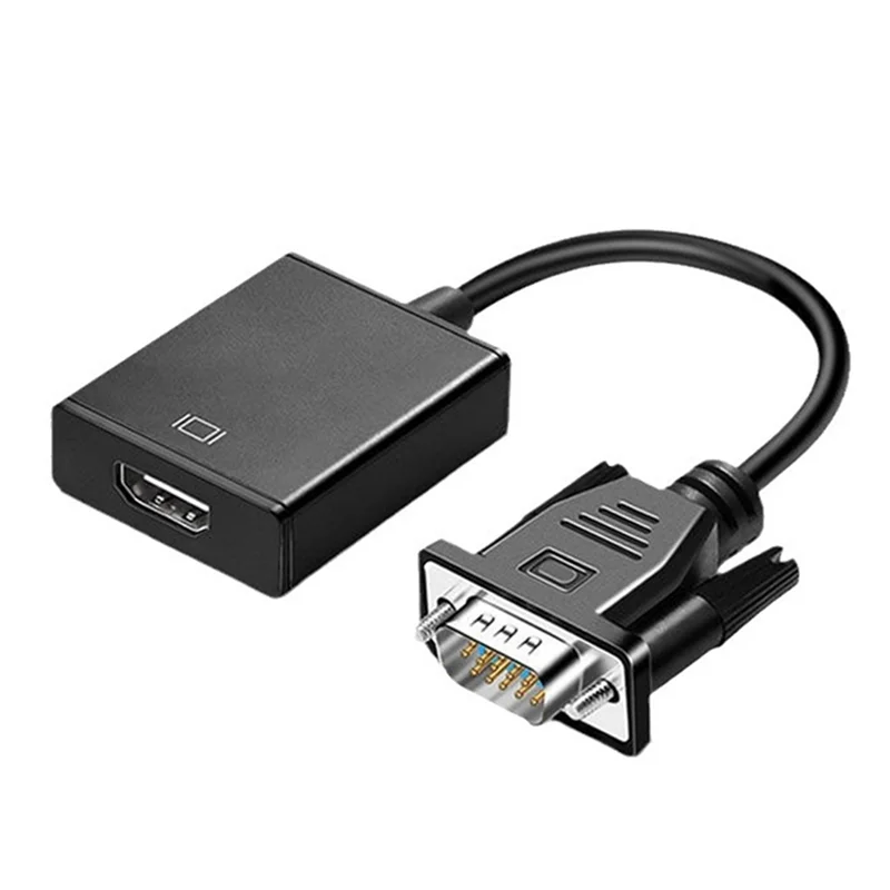 DIGIT-VGA-zu-kompatibler Adapter-Konverter mit Audio- und Power-AV-Konvertern für PC, PS4/PS5, Set-Top-Box, TV, Monitor