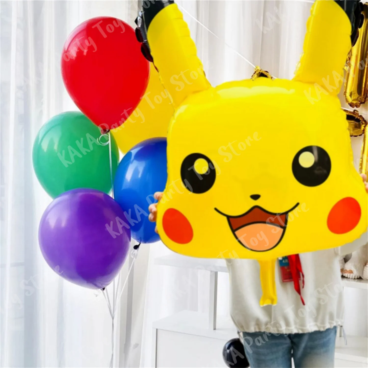 Pokemon Party Balloons Cartoon Pikachu Head Foil Balloon Set Baby Shower Birthday Party Decorations Kids Classic Toy Air Gifts