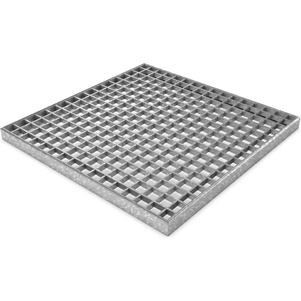 22x22 Inch Large Catch Basin with Galvanized Stamped Steel Grate Complete Package