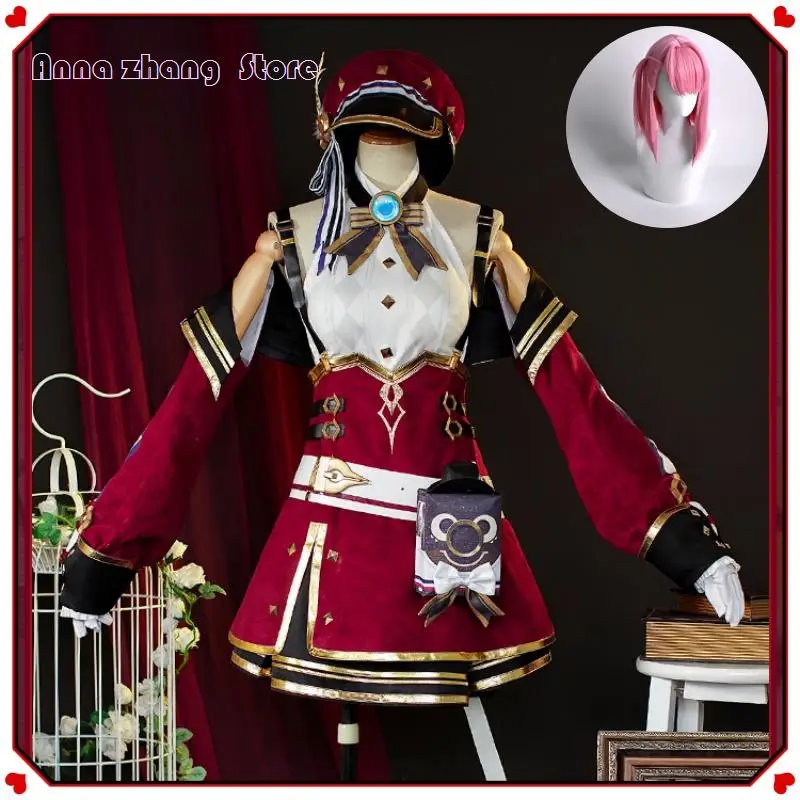 

Game Genshin Impact Charlotte Cosplay Costume Full Set Halloween Carnival Costumes Fontaine Newspaper Halloween Party