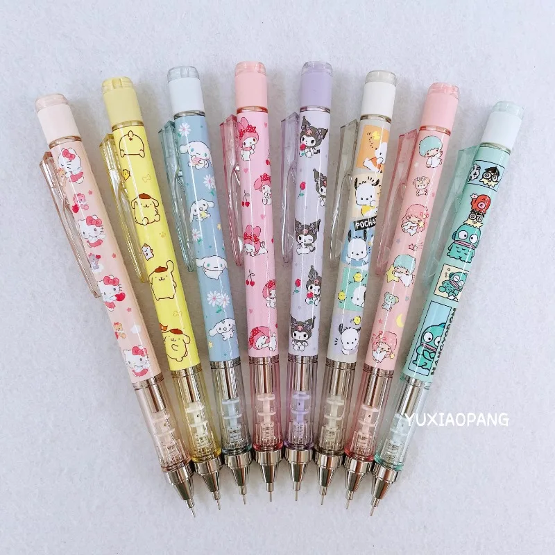 Sanrio Limited Edition Japan-made Automatic Pencil Shake Out 0.5mm Melody Kuromi Cinnamoroll Hangyodon Pochacco Anime Toys Gift