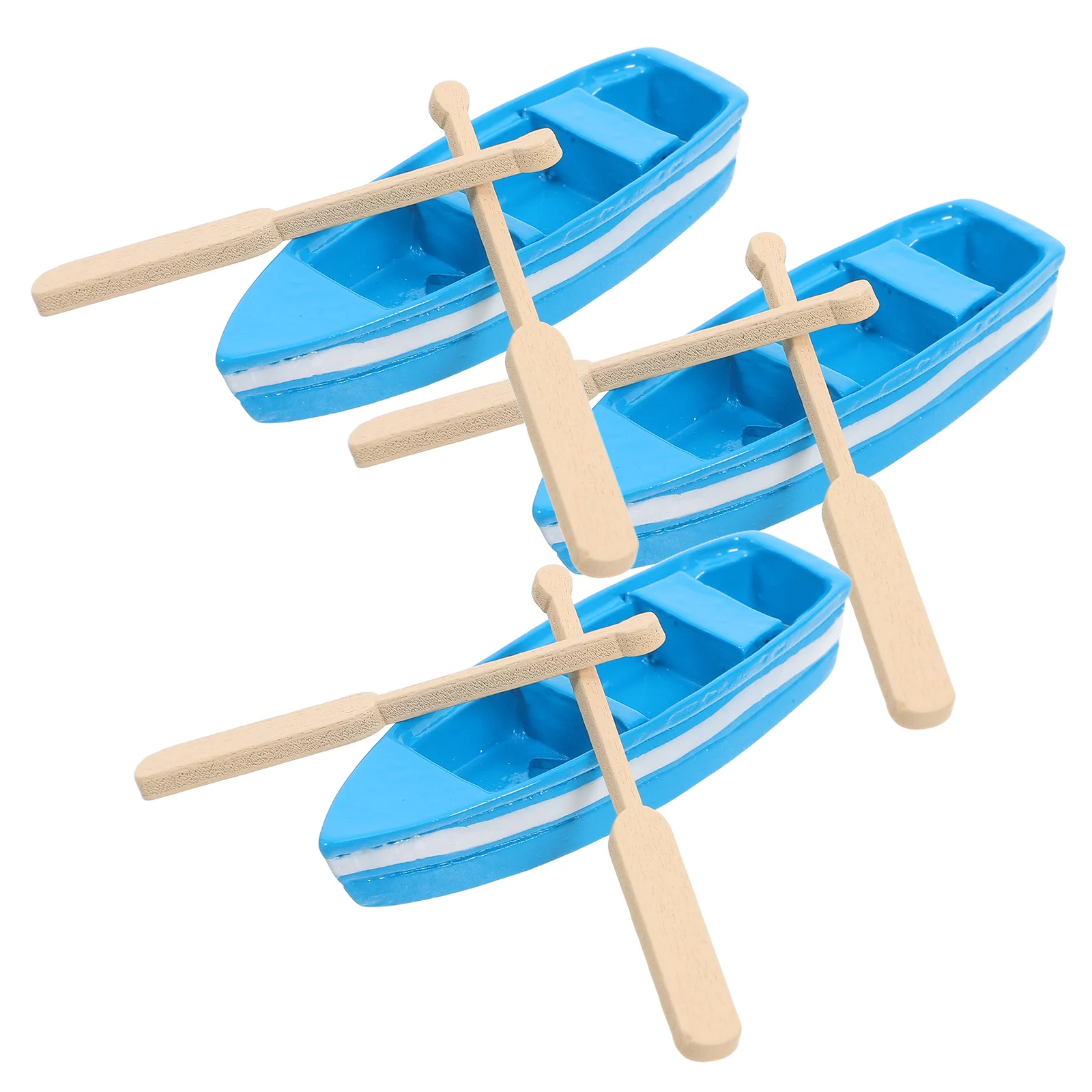 3 conjuntos de remos de paisagem, modelo de barco de resina, decoração de simulação, mini acessórios de jardim, layout de terrário de bonsai